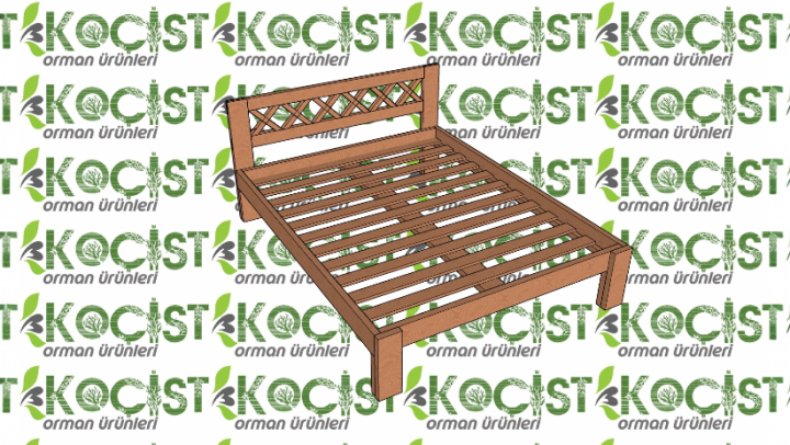 Ahşap Yatak  Çift Kişilik 200 X 160 Model 1 - Görsel 1