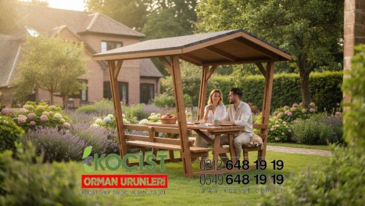 Çatılı Piknik Masası 8 kişilik Model 1 - Görsel 1